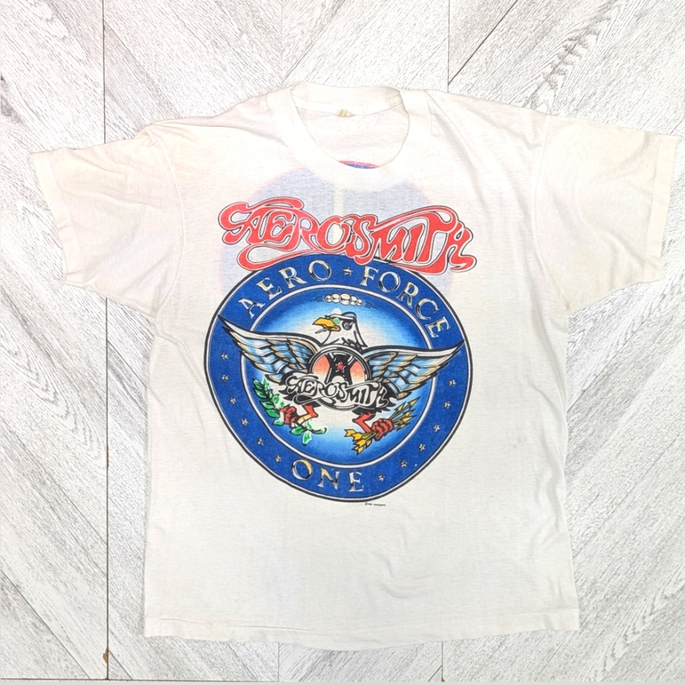 Vintage Aerosmith Aero Force One 1988 Concert teeSize L